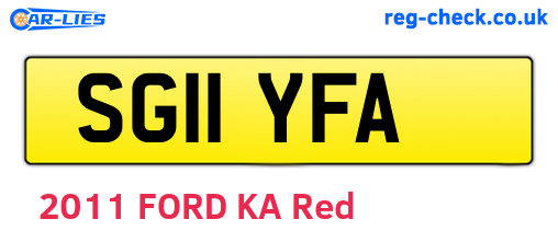 SG11YFA are the vehicle registration plates.