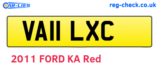 VA11LXC are the vehicle registration plates.