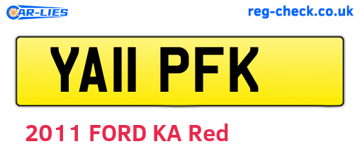 YA11PFK are the vehicle registration plates.