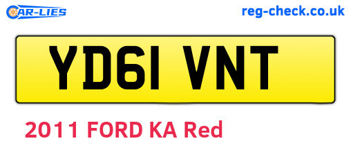 YD61VNT are the vehicle registration plates.