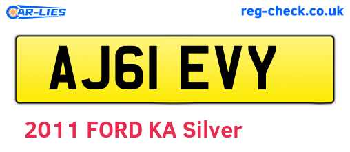 AJ61EVY are the vehicle registration plates.