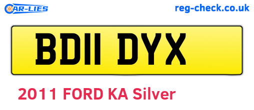 BD11DYX are the vehicle registration plates.