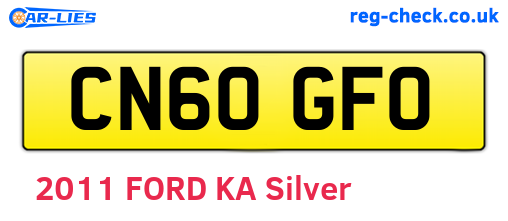 CN60GFO are the vehicle registration plates.