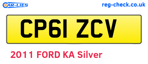 CP61ZCV are the vehicle registration plates.