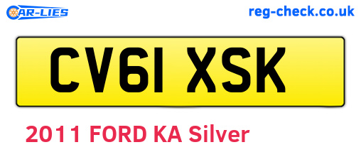 CV61XSK are the vehicle registration plates.