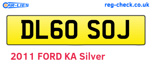 DL60SOJ are the vehicle registration plates.