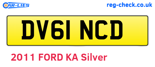 DV61NCD are the vehicle registration plates.