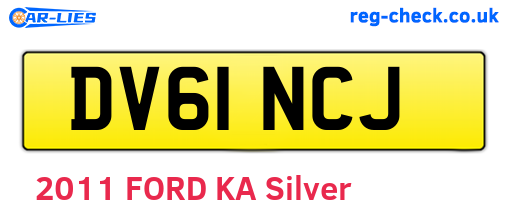 DV61NCJ are the vehicle registration plates.