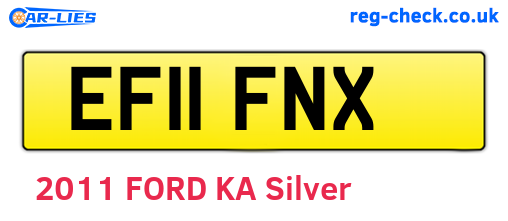 EF11FNX are the vehicle registration plates.
