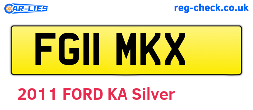 FG11MKX are the vehicle registration plates.