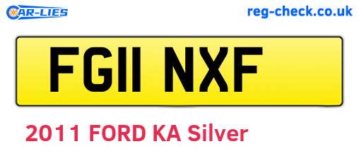 FG11NXF are the vehicle registration plates.