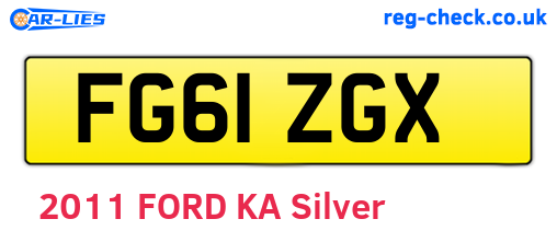 FG61ZGX are the vehicle registration plates.