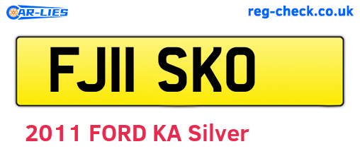 FJ11SKO are the vehicle registration plates.