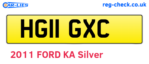 HG11GXC are the vehicle registration plates.
