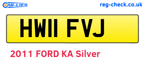 HW11FVJ are the vehicle registration plates.