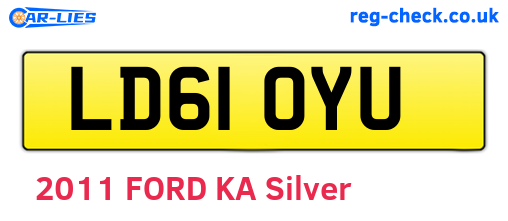 LD61OYU are the vehicle registration plates.