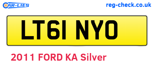 LT61NYO are the vehicle registration plates.