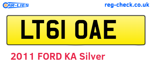 LT61OAE are the vehicle registration plates.