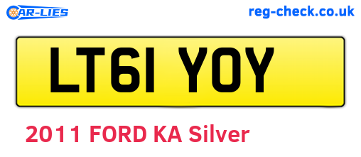 LT61YOY are the vehicle registration plates.