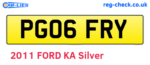 PG06FRY are the vehicle registration plates.