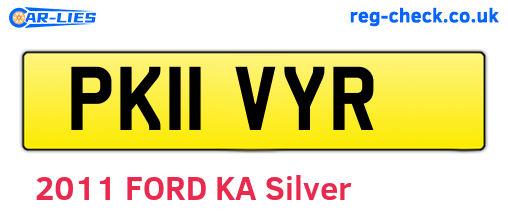 PK11VYR are the vehicle registration plates.