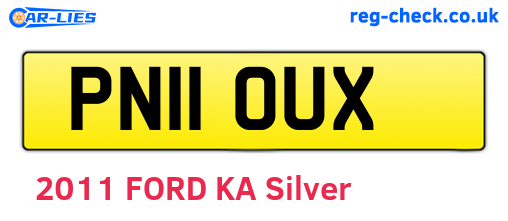 PN11OUX are the vehicle registration plates.