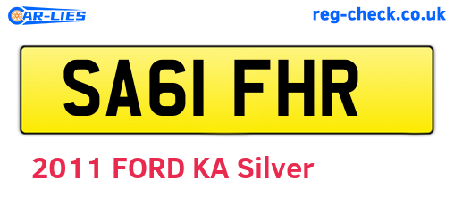 SA61FHR are the vehicle registration plates.