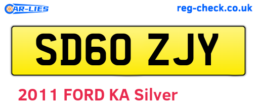SD60ZJY are the vehicle registration plates.
