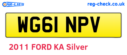 WG61NPV are the vehicle registration plates.