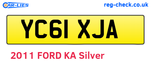 YC61XJA are the vehicle registration plates.