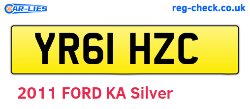 YR61HZC are the vehicle registration plates.