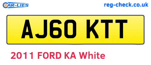 AJ60KTT are the vehicle registration plates.