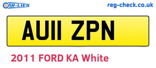 AU11ZPN are the vehicle registration plates.