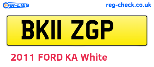 BK11ZGP are the vehicle registration plates.