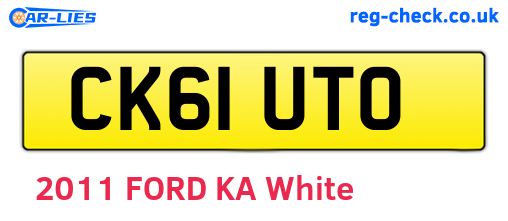 CK61UTO are the vehicle registration plates.