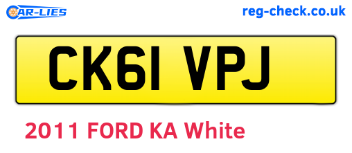 CK61VPJ are the vehicle registration plates.