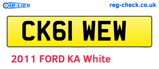 CK61WEW are the vehicle registration plates.