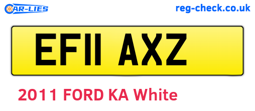 EF11AXZ are the vehicle registration plates.