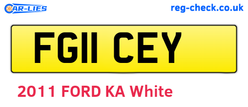 FG11CEY are the vehicle registration plates.