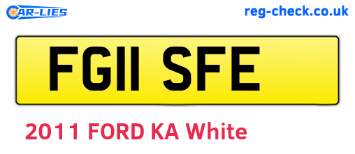 FG11SFE are the vehicle registration plates.
