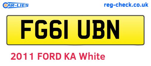 FG61UBN are the vehicle registration plates.