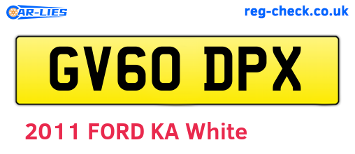 GV60DPX are the vehicle registration plates.