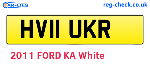 HV11UKR are the vehicle registration plates.