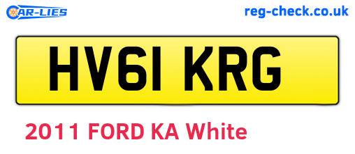 HV61KRG are the vehicle registration plates.