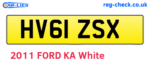 HV61ZSX are the vehicle registration plates.