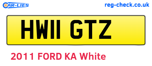 HW11GTZ are the vehicle registration plates.