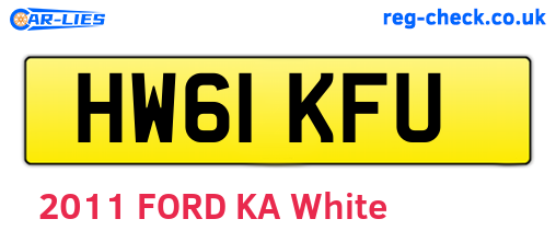 HW61KFU are the vehicle registration plates.