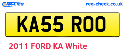 KA55ROO are the vehicle registration plates.