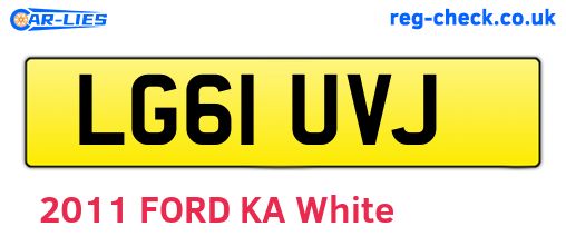 LG61UVJ are the vehicle registration plates.