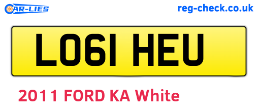 LO61HEU are the vehicle registration plates.
